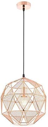 Endon Armour Modern One Light Ceiling Pendant in Copper Finish 72815