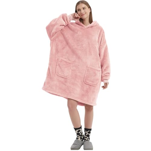 FELOVE Suéter de Felpa con Capucha y Mangas. Suéter cómodo con Dos Bolsillos Profundos. Manta portátil. Manta con Capucha ultrasuave y cómoda para Adultos.