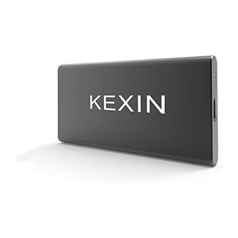 KEXIN 250 GB Portable External SSD ltra Slim Storage External Solid State Drive USB C SSD 250GB Type C SSD for PC, Desktop, Laptop, Game Console, Business, Gift Black Cover