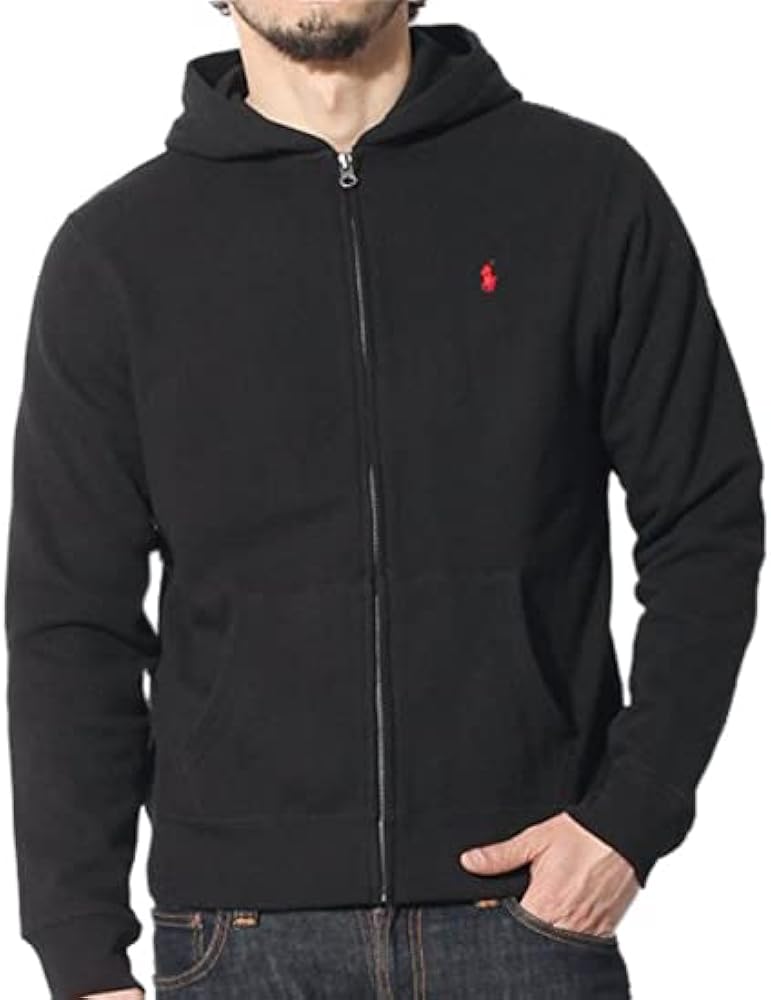 メンズ　ポロラルフローレン ジップアップパーカー フーディー ブラック L Amazon.co.jp: [ポロ ラルフローレン] パーカー フルジップ フーディー