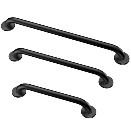 Grab Bar Bundle for ADA Compliance, Matte Black Stainless Steel 1.5' Diameter 3-Piece Set (18', 36', 42') for Commercial Restrooms & Shower Safety Bars for Seniors