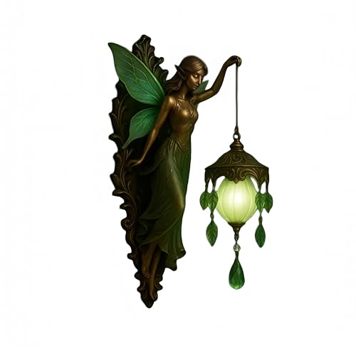 Michnild Mermaid Wall Lamp Fairy Wall Lamp Vintage Forest Lamp for Living Room Bedroom Christmas Gift for Mom Night Light Warm White Glow Fantasy Decor (Fairy Wall Lamp Small)