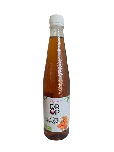 DROP Sea Buckthorn Syrup, Gourmet Natural Arromatic Flavors, 30% Concentrate Natural Fruit, Great for Cocktails,Lemaonades,Tea's & Desserts Toppings (16.9floz) Gluten-Free, NON-GMO