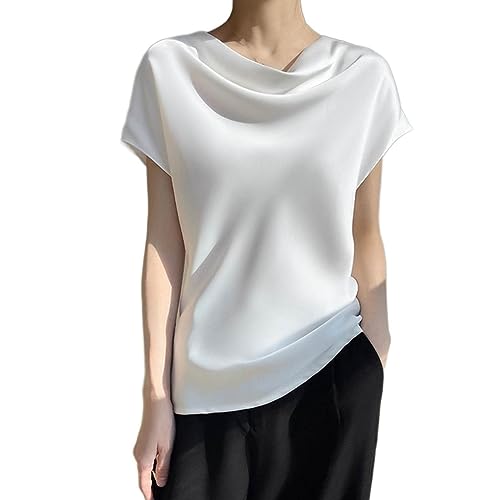 T-shirt en satin pour femme fluide et anti-transpiration pour le bureau