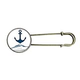 Anchor Ferry Navigation Objects Retro Metal Broche Pin Clip Joyería, Medium