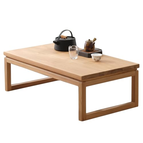 Mesa de centro japonesa de madera maciza, diseño bajo, 30 cm de altura, 40 kg, Capaci Bei (70 x 45 x 30 cm), perfecta para sala de estar y decoración minimalista
