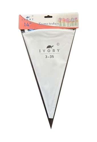 35 cm beyaz, yıkanabilir krema sıkma torbası, 1 adet