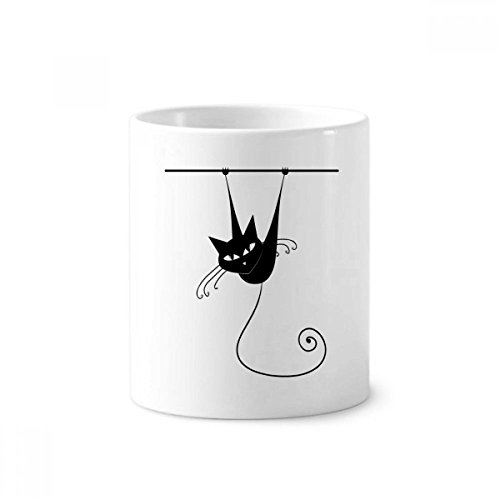 Chat noir Halloween pot à crayons et tasse blanche décorative de 350ml