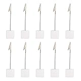 10pcs Table Number Holder Name Place Card Holder Memo Clip Holder Stand Note Holder Pictures Card Paper Menu Clip (white)