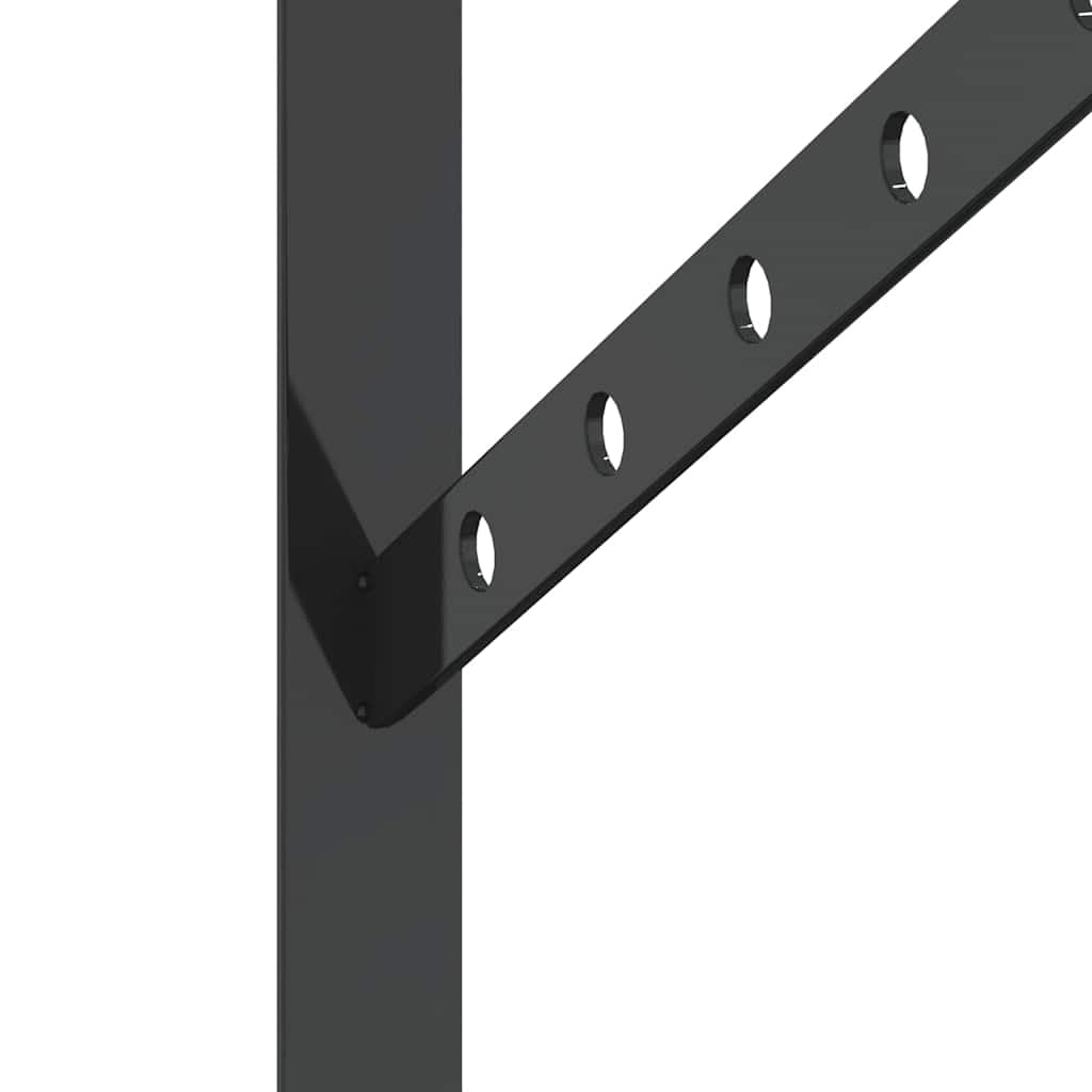 Regalträger 4 Stück, 23,5x2,5x15,5 cm Schwarz Edelstahl, Wandhalterung für Regale, robuste Konsolen für Bücherregale und Wandschränke