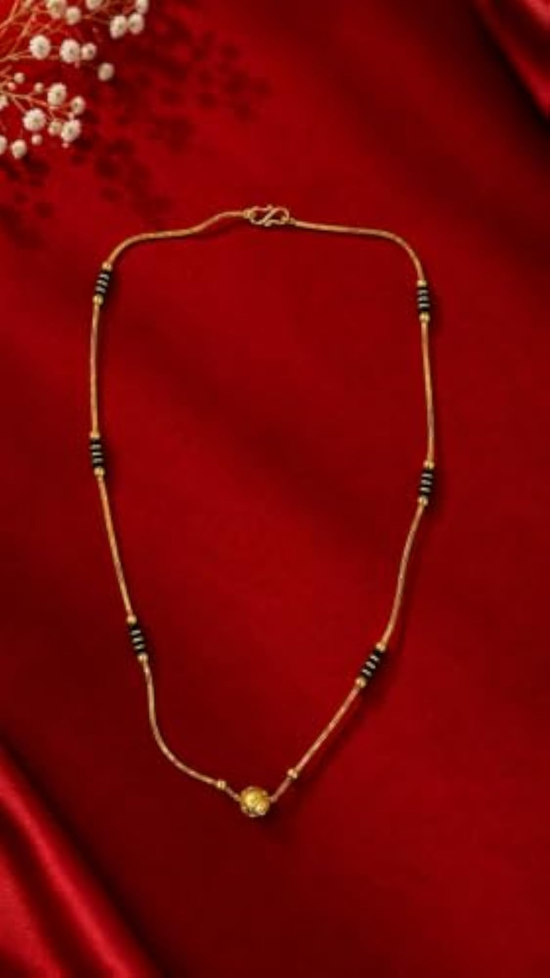 Women's Single Bead Mangalsutra with Black Bead Chain