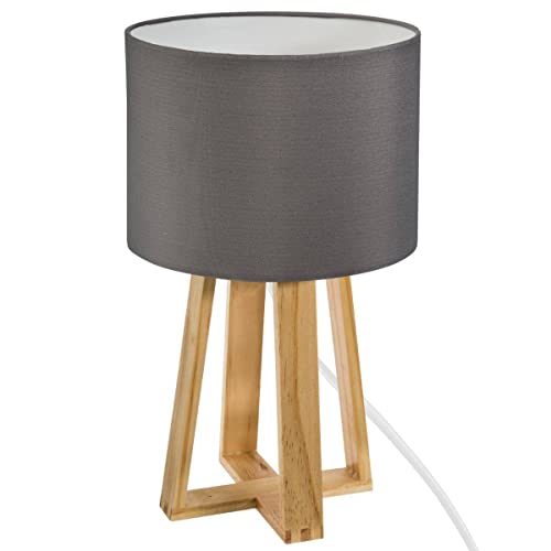 Atmosphera - Lampe à Poser Trépied Molu H 35 cm, Pied en Pin Style Scandinave - Pour Chambre, Salon, Bureau