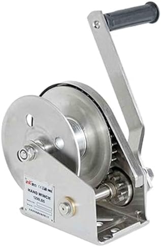 Heavy-Duty Stainless Steel Hand Winch for Boat Trailers & Cargo - Durable Towing Rope with Hook Ideal for Lifting & Transporting Heavy Loads