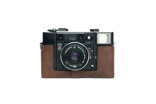Housse moitié caméra Konica C35 AF protection cuir véritable marron