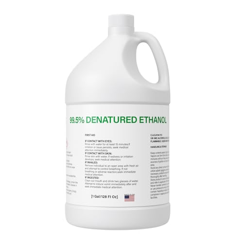 Denatured Ethanol Alcohol 99% - SDA 40B 99 Percent Denatured Alcohol 200 Proof -Lab & Research Solvent - Bioethanol Tabel top Fire Pit - 1 Gallon (Equals 4X 1 Liter)