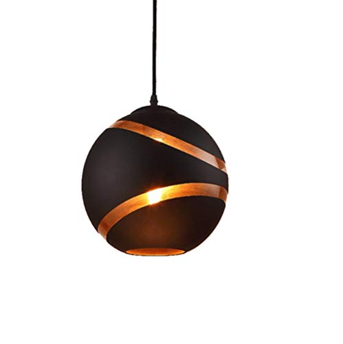 Preisvergleich Produktbild Retro Hängelleuchte Pendelleuchten Sphärische Black Metal Lampen Retro Pendelleuchten for Hotels, Wohnzimmer, Schlafzimmer, Kleidung, Bekleidungsgeschäfte, Restaurants, Restaurants E27 (Size : 20CM)