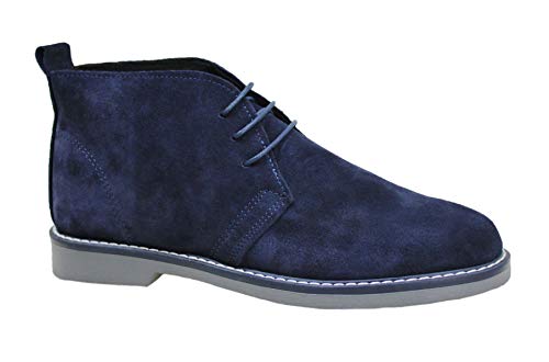 Evoga Zapatos polainas Class para hombre de ante artesanal auténtica piel 100% Made in Italy (44, Azul) Evoga Zapatos polainas Class para hombre de ante artesanal auténtica piel 100% Made in Italy (44, Azul)