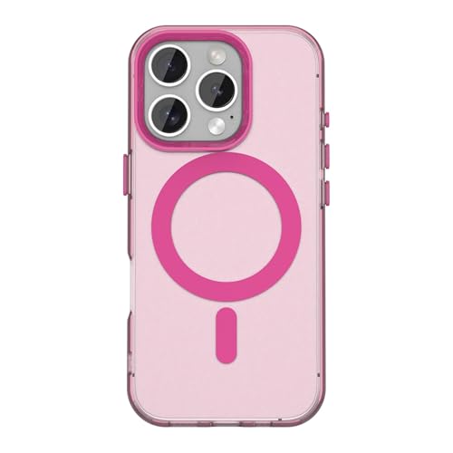 Coque antichoc iPhone 16 Pro Max transparente rose protégeant des chutes