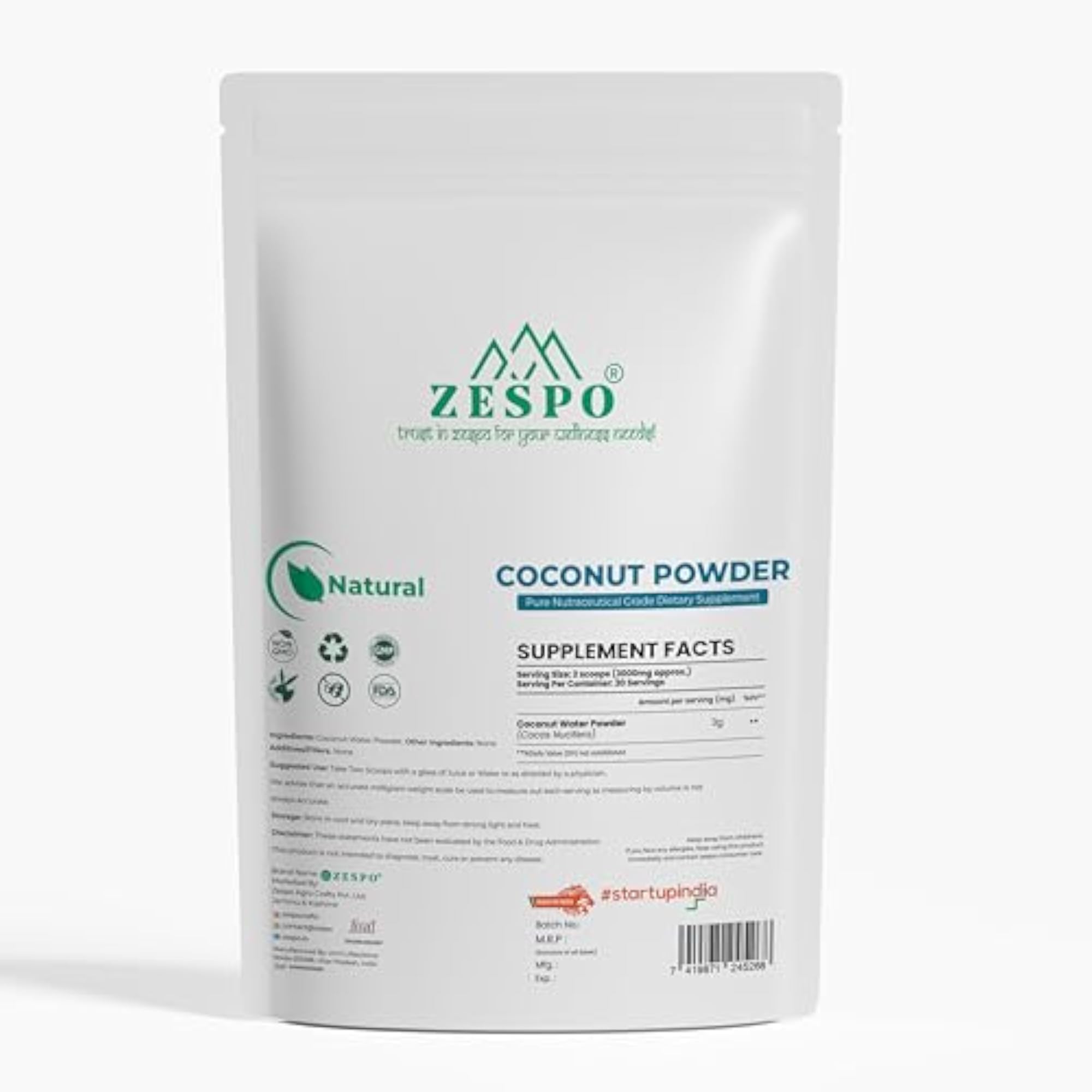 Zespo Organic Coconut Water Powder - 60g