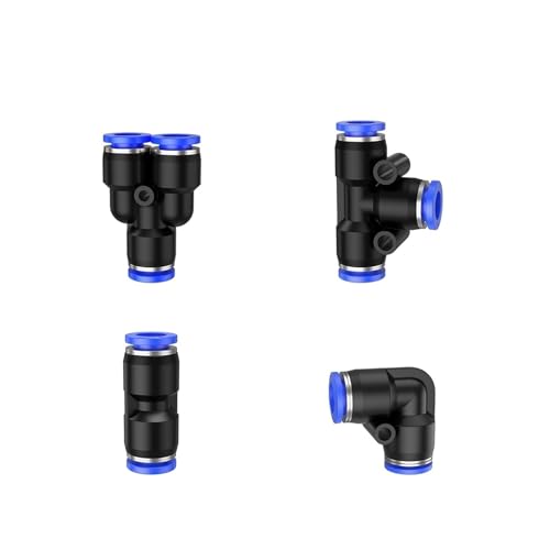 Manguera de conexión rápida de aire con conector neumático de 6mm en T para tubería 2