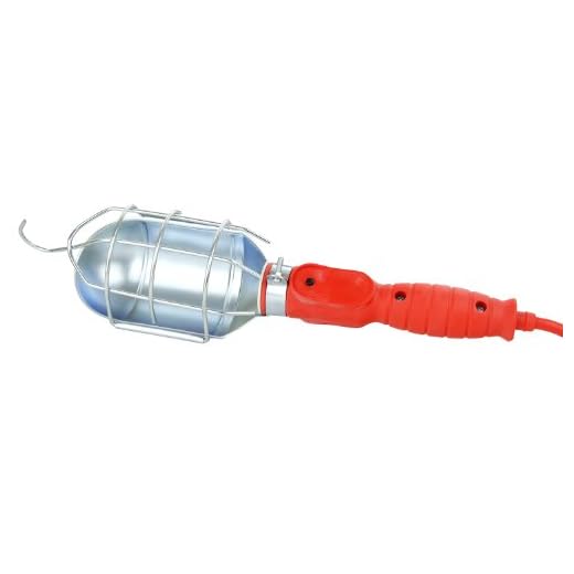 Sunlite 04235-SU Portable Drop Light With 25-Foot Cord, Medium Base Socket (E26), Metal Cage, Attics, Basements, Garages, Workshops, UL Listed, High Visibility Red 1 Pack
