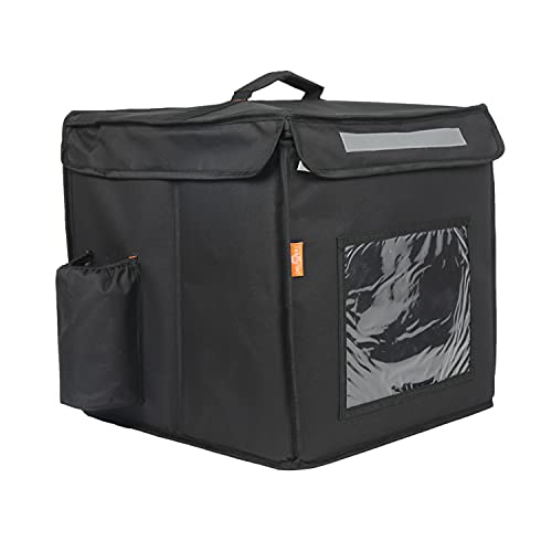 Polyester Maxim Insulated Water Stain Repellent Food Pizza Modern Courier Delivery Bag 67 Litres 16X16X16 Inches (Extra Large, Black)