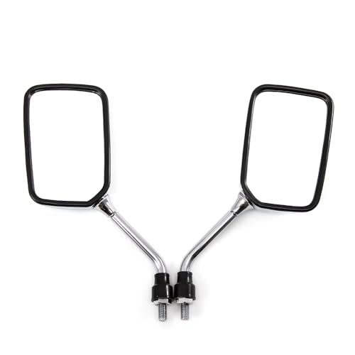 Espejos retrovisores de motocicleta universales cromados de metal con rosca de 10 mm 4
