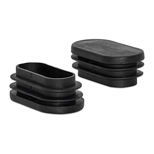 Image of Flyshop 8 Pieces 30 x 60mm Oval Plastic Plugs, Durable Pipe Plugs, Hole Plug, Tube Inserts, End Caps, Chair Leg Floor Protectors, Chair Gliders for Furniture Feet /Pipe, Black