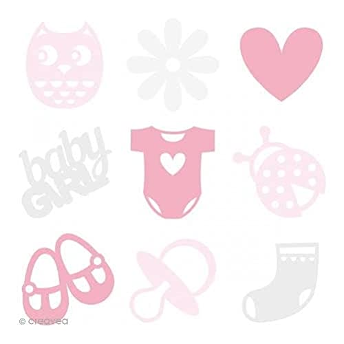 Artemio Bébé Fille Set de 45 Mini Silhouettes, Autre, Multicolore, 9 x 1 x 9 cm 13070138