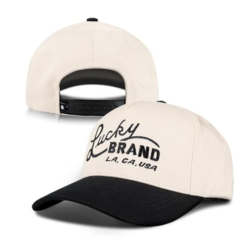 Image of Lucky Brand Snapback Hat | Adjustable | Baseball Cap | Retro | American Heritage | 5 Panel Design | Cotton Canvas