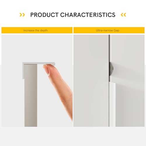 Image of Rergy 10 Pack 4 inch Cabinet Pulls White Finger Pulls for Cabinets | Aluminum Alloy White Edge Pulls Modern Cabinet Handles for Kitchen, Cupboard, Drawers, Dressers, Screws Included