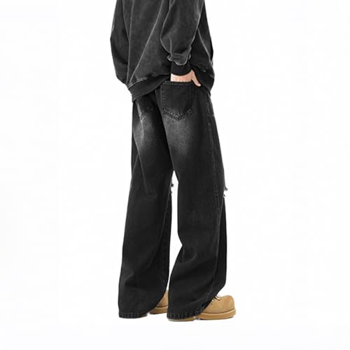 Baggy Jeans Men Distressed Vintage Wide Leg Jeans Men Washed Ripped Parachute Streetwear for Skater Jean4