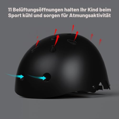 XJD Fahrradhelm Kinder Jugend Kinderhelm Einstellbare Skateboard Helm Skaterhelm für Fahrrad Skateboard Scooter Roller Kinderfahrradhelm… – Ansicht 5
