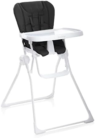 Joovy Nook High Chair Featuring Four-Position Adjustable Swing Open Tray, and Removable, Dishwasher-Safe Tray Insert for Easy Cleaning - Folds Down Flat for Easy Storage (Black)