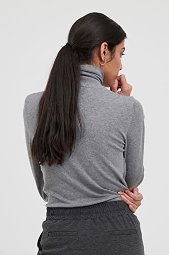 ICHI IHMAFA Damen Strickpullover Rollkragenpullover Pullover mit Rollkragen Rippbündchen Feinstrick Slim fit, Größe:M… – Ansicht 4