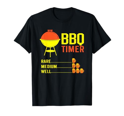 BBQ Timer Funny Barbecue Beer Chart Grill Cooking Time Camiseta
