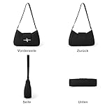 Handtasche Damen Klein Umhängetasche Leder Hobo Bag Tasche Klein Vintage y2k Schultertasche 90s Women's Shoulder Bag mit Reißverschluss Clutch Geldbörse Coole Sachen für Teenager Mädchen – Bild 3