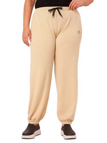 Image of ALZA Women's Cotton Oversized Joggers with Utility Pockets - Loose Fit High Waisted Track Pants for Gym, Yoga & Travel - Lightweight All-Season Lounge Sweatpants
