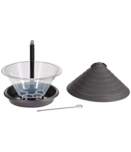 Dehner Natura Premium Wildvogel Futterampel Guayana, Futterstation für Wildvögel, Vogelhaus robust / hängend, inkl. Aufhängevorrichtung,, Ø ca. 27 cm, Höhe ca. 23 cm, Kunststoff, schwarz – Bild 3