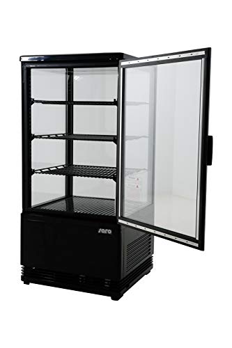Saro 330-10051 Mini-Umluftkühlvitrine, Kunststoff, SC 70, 70 L, Schwarz