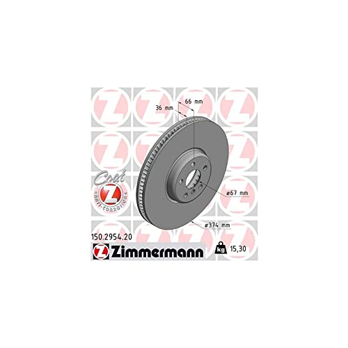 Image of Zimmermann Brake Disc Front Axle Left Coat Z 150.2954.20