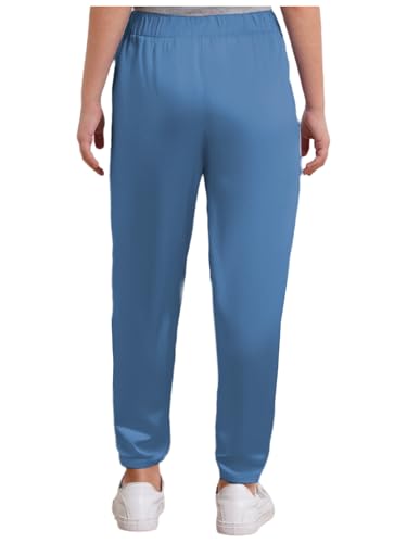 Moily Kids Girls Boys Silky Satin Dance Pants Mid-West Style Long Trousers Indian Kurta Sets Dusty Blue 8 Years2