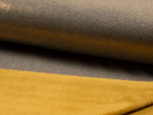 Minerva Crafts Lurex - Tela de forro polar, color ocre (por metro)