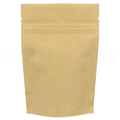 CleverDelights Kraft Stand Up Pouches - 2oz - 1000 Pack - 4