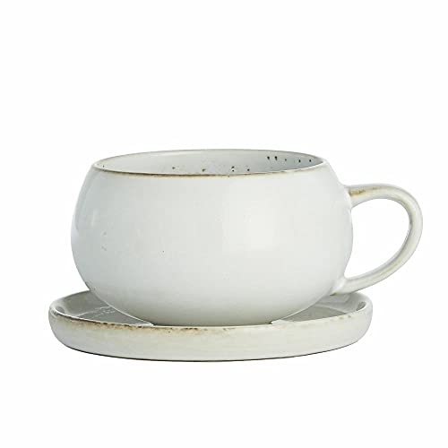 Lene Bjerre Tee-Tasse mit Henkel mit Untertasse Amera Kaffee-Becher Amera, beige, Keramik Cover