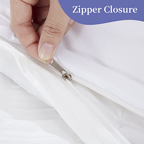 Hombys Oversized King Duvet Cover Set 120”X128”, Striped Textured Seersucker Duvet Cover 3 Pieces Set, Cream White Boho Duvet Cover For All Season With Zipper Closure,Soft Breathable Duvet Cover Set #TOP5