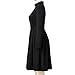 CAMDOM Church Clergy Dress for Women Minister Spring/Autumn Long Sleeve Elegant Pleated Dress with Tab Collar Black