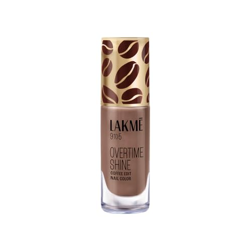 Image of Lakme 9 to 5 Overtime Shine Nail Polish - Coffee Edit-09 Cold Brew 6ml
