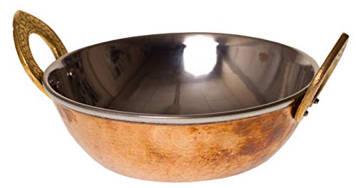 TableCraft"848" Handi - Plato con asas decorativas, acabado de cobre martillado, acero inoxidable, 890 ml Cover