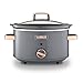 Price comparison product image Tower T16042GRY Cavaletto 3.5 Litre Slow Cooker with 3 Heat Settings, Removable Pot and Cool Touch Handles, Grey and Rose Gold